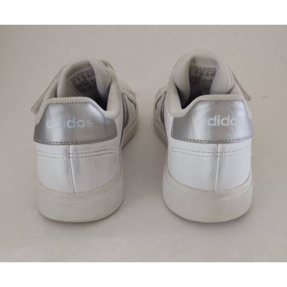 Adidas Grand Court 2.0 Shoes -White / Matte Silver - Kids - US Size 2.5 - Picture 11 of 16
